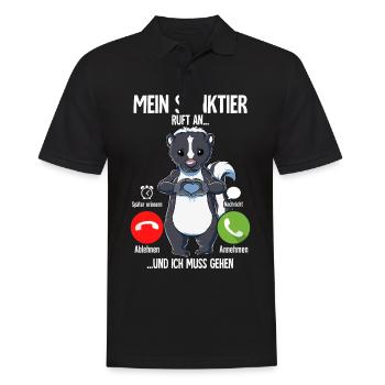 Mein Stinktier Ruft An - Männer Poloshirt - Schwarz - Vorne - Kai (181cm)