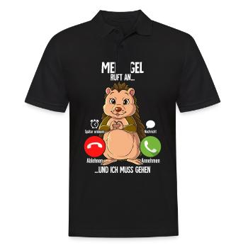 Mein Igel Ruft An - Männer Poloshirt - Schwarz - Vorne - Kai (181cm)