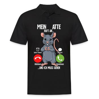 Mein Ratte Ruft An - Männer Poloshirt - Schwarz - Vorne - Kai (181cm)