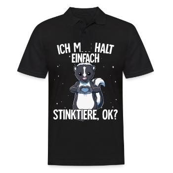 Ich mag halt einfach Stinktiere - Männer Poloshirt - Schwarz - Vorne - Kai (181cm)