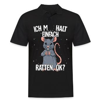 Ich mag halt einfach Ratten - Männer Poloshirt - Schwarz - Vorne - Kai (181cm)
