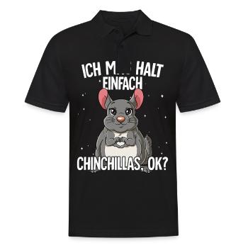 Ich mag halt einfach Chinchillas - Männer Poloshirt - Schwarz - Vorne - Kai (181cm)