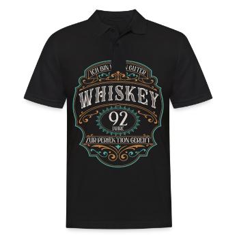 92 Jahre bin guter Whisky Whiskey 92. Geburtstag - Männer Poloshirt - Schwarz - Vorne - Kai (181cm)