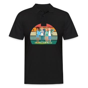 Reisen Reisender Reisender Ferien Urlauber Urlaub - Männer Poloshirt - Schwarz - Vorne - Kai (181cm)