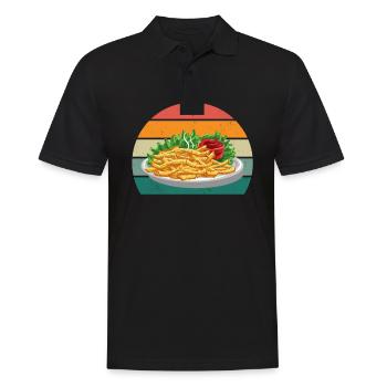 pommes Frites Kartoffel Kartoffeln Frittieren - Männer Poloshirt - Schwarz - Vorne - Kai (181cm)