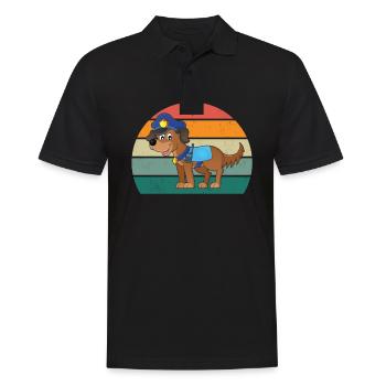 Polizist Polizistin Ordnung Ordnungshüter Polizei - Männer Poloshirt - Schwarz - Vorne - Kai (181cm)