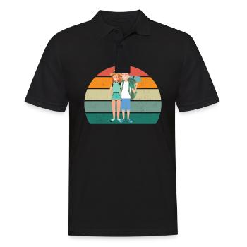 Reisen Reisender Reisender Ferien Urlauber Urlaub - Männer Poloshirt - Schwarz - Vorne - Kai (181cm)