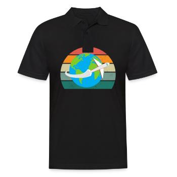 Reisen Reisender Reisender Ferien Urlauber Urlaub - Männer Poloshirt - Schwarz - Vorne - Kai (181cm)