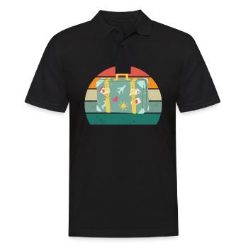 Reisen Reisender Reisender Ferien Urlauber Urlaub - Männer Poloshirt - Schwarz - Vorne - Kai (181cm)