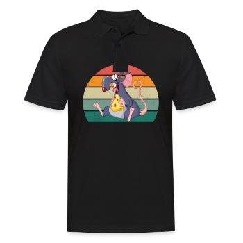 Ratten Rattenmama Rattenpapa Hausratte Kanalratte - Männer Poloshirt - Schwarz - Vorne - Kai (181cm)