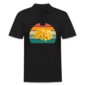 pommes Frites Kartoffel Kartoffeln Frittieren - Männer Poloshirt - Schwarz - Vorne - Kai (181cm)