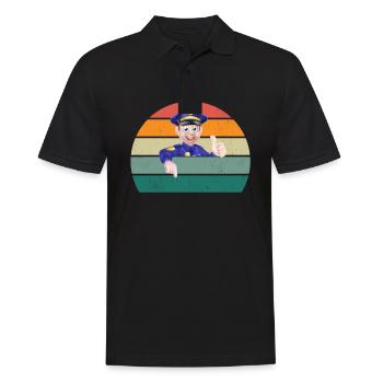 policier policier ordre agents d’application de la loi police - Polo Homme - noir - Devant - Kai (181cm)