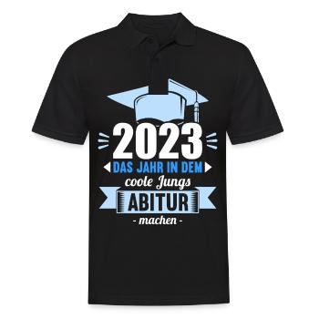 Abitur 2023 Das Jahr in dem coole Jungs Abi mach - Männer Poloshirt - Schwarz - Vorne - Kai (181cm)