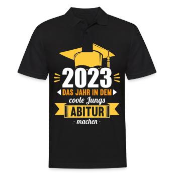 Abitur 2023 Das Jahr in dem coole Jungs Abi mach - Männer Poloshirt - Schwarz - Vorne - Kai (181cm)