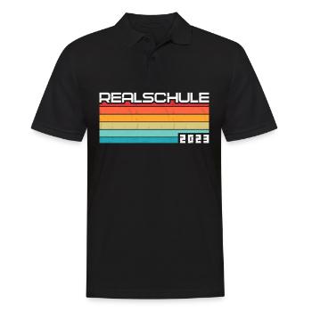 Realschule bestanden Realschulabschluss 2023 - Männer Poloshirt - Schwarz - Vorne - Kai (181cm)