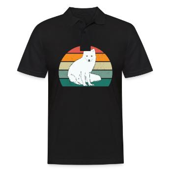 Polarfuchs weißer Fuchs weiße Füchse Polar Kalt - Männer Poloshirt - Schwarz - Vorne - Kai (181cm)