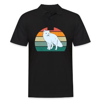 Polarfuchs weißer Fuchs weiße Füchse Polar Kalt - Männer Poloshirt - Schwarz - Vorne - Kai (181cm)
