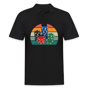 Stratégie de chance du joueur de poker Texas Hold’em Poker - Polo Homme - noir - Devant - Kai (181cm)