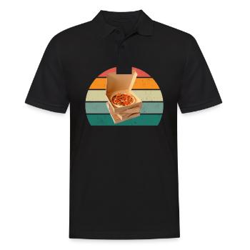 Pizzas Pizzen Salami Schinken Italien Tomate Pizza - Männer Poloshirt - Schwarz - Vorne - Kai (181cm)