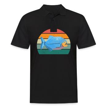 Piranha poisson dangereux poisson prédateur rivière - Polo Homme - noir - Devant - Kai (181cm)