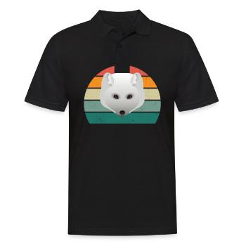Polarfuchs weißer Fuchs weiße Füchse Polar Kalt - Männer Poloshirt - Schwarz - Vorne - Kai (181cm)