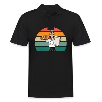 Pizzas Pizzen Salami Schinken Italien Tomate Pizza - Männer Poloshirt - Schwarz - Vorne - Kai (181cm)