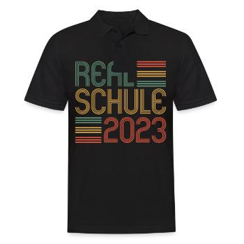 Realschule bestanden Realschulabschluss 2023 - Männer Poloshirt - Schwarz - Vorne - Kai (181cm)