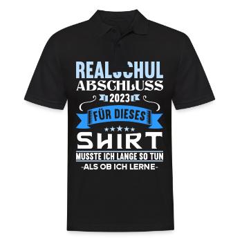 musste lange so tun als ob ich lerne Realschule - Männer Poloshirt - Schwarz - Vorne - Kai (181cm)