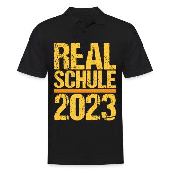 Realschule bestanden Realschulabschluss 2023 - Männer Poloshirt - Schwarz - Vorne - Kai (181cm)
