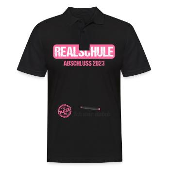 Realschule Gästebuch Realschulabschluss 2023 - Männer Poloshirt - Schwarz - Vorne - Kai (181cm)