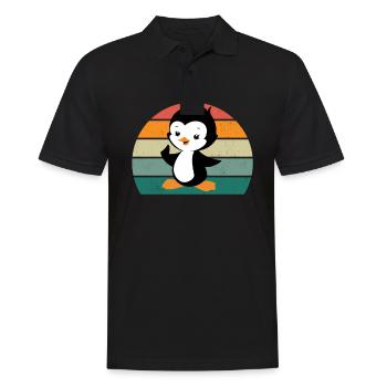 Pinguin Südpol Antarktis Kaiserpinguin Eselpinguin - Männer Poloshirt - Schwarz - Vorne - Kai (181cm)