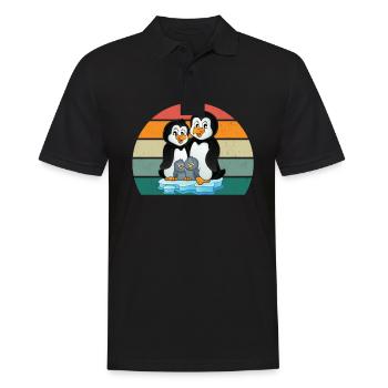 Pinguin Südpol Antarktis Kaiserpinguin Eselpinguin - Männer Poloshirt - Schwarz - Vorne - Kai (181cm)