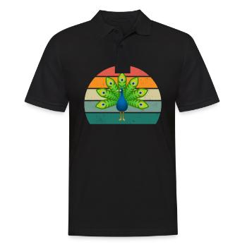Roue de paon Paon Plume de coq Roue de poule Paon Pewing - Polo Homme - noir - Devant - Kai (181cm)