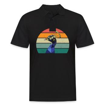 Pfaue Pfauenrad Pfauenfeder Hahn Henne Rad Pfau - Männer Poloshirt - Schwarz - Vorne - Kai (181cm)