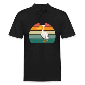 Pelikane großer Schnabel Vogel Fliegen Pelikan - Männer Poloshirt - Schwarz - Vorne - Kai (181cm)