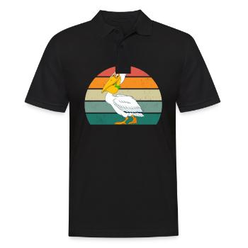 Pelikane großer Schnabel Vogel Fliegen Pelikan - Männer Poloshirt - Schwarz - Vorne - Kai (181cm)