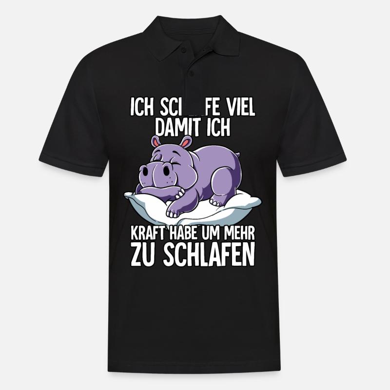Ich Schlafe Nilpferd - Männer Poloshirt - Schwarz