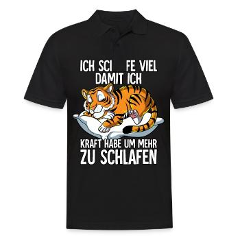 Ich Schlafe Tiger - Männer Poloshirt - Schwarz - Vorne - Kai (181cm)