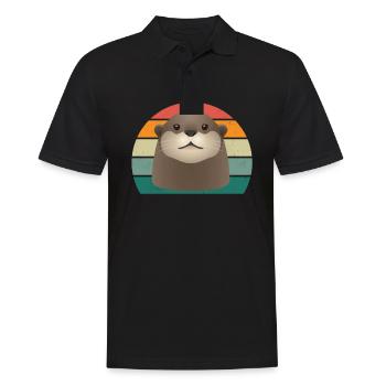 Loutre géante naine Loutre Loutre Loutre Loutre Loutre - Polo Homme - noir - Devant - Kai (181cm)