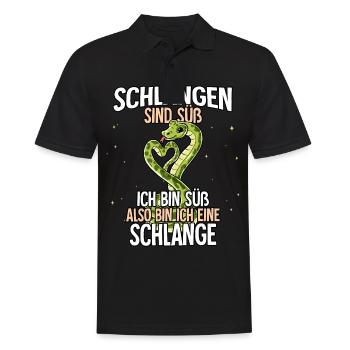 Schlangen Sind Süß Schlange - Männer Poloshirt - Schwarz - Vorne - Kai (181cm)