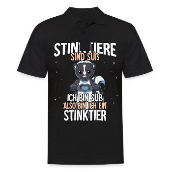 Stinktiere Sind Süß Stinktier - Männer Poloshirt - Schwarz - Vorne - Kai (181cm)