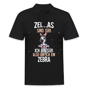 Zebras Sind Süß Zebra - Männer Poloshirt - Schwarz - Vorne - Kai (181cm)