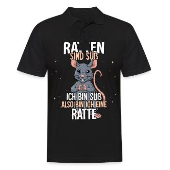 Ratten Sind Süß Ratte - Männer Poloshirt - Schwarz - Vorne - Kai (181cm)