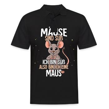 Mäuse Sind Süß Maus - Männer Poloshirt - Schwarz - Vorne - Kai (181cm)