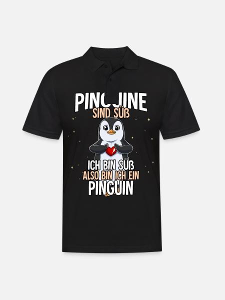 Pinguine Sind Süß Pinguin - Männer Poloshirt - Schwarz
