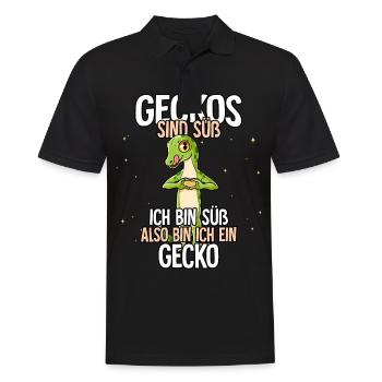 Geckos Sind Süß Gecko - Männer Poloshirt - Schwarz - Vorne - Kai (181cm)