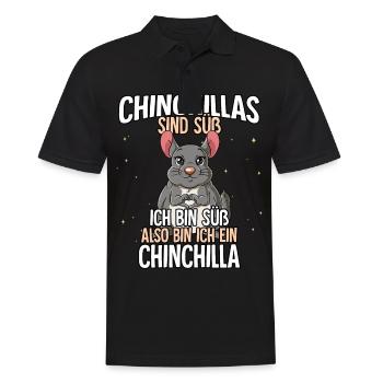 Chinchillas Sind Süß Chinchilla - Männer Poloshirt - Schwarz - Vorne - Kai (181cm)