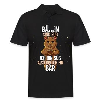 Bären Sind Süß Bär - Männer Poloshirt - Schwarz - Vorne - Kai (181cm)