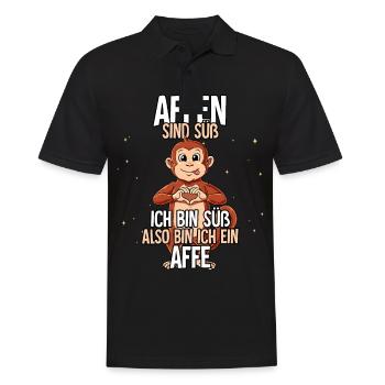 Affen Sind Süß Affe - Männer Poloshirt - Schwarz - Vorne - Kai (181cm)
