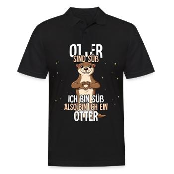 Otter Sind Süß Otter - Männer Poloshirt - Schwarz - Vorne - Kai (181cm)